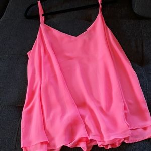 NWOT Torrid size 2 hot pink chiffon swing top